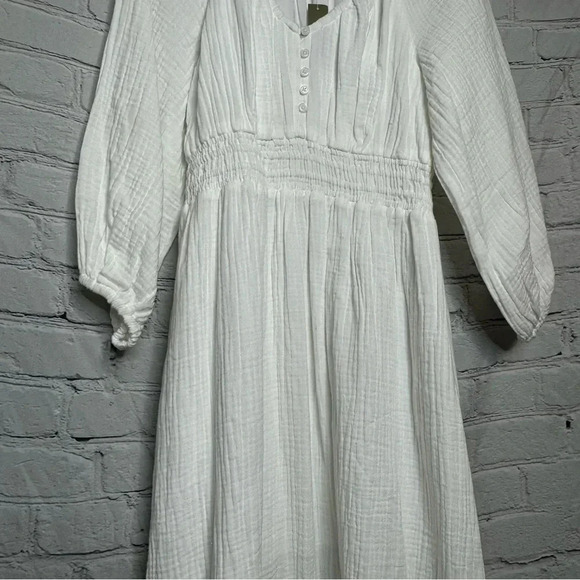 NWT J. Crew Scoop Neck Cotton Midi Dress Soft Gauze White Size Small - Picture 5 of 12